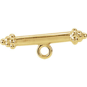 14K White 13.5mm Granulated Toggle Bar