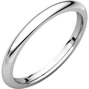 18K White 2mm Comfort Fit Band