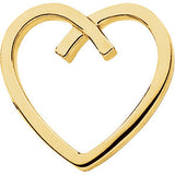 14K Yellow Heart Chain Slide