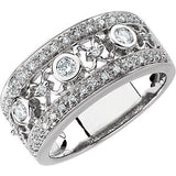 14K White 3-8 CTW Diamond Anniversary Band