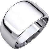 Platinum 6mm Half Round Tapered Band