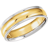 14K Yellow & White 6mm Comfort-Fit Band Size 7