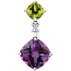 Multi-Gemstone & Diamond Pendant