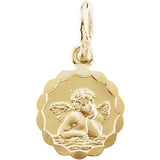 14K Yellow 8mm Angel Pendant