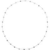 Sterling Silver 8.5-10mm Freshwater White & Grey Pearl 47.25" Necklace