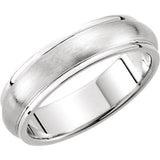 14K White 5mm Design Band Size 7