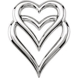 14K Yellow Double Heart Pendant Slide