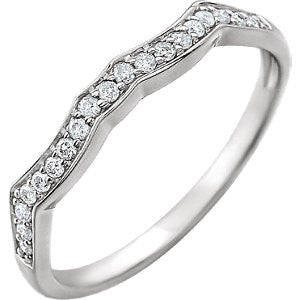 14K White .07 CTW Diamond Band for 4mm Round Ring