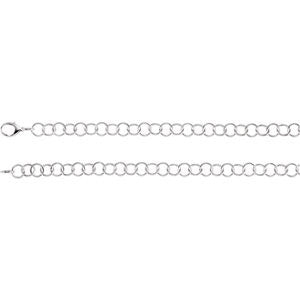 Sterling Silver 12mm Ring Link 8" Chain