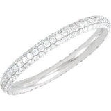 14K White 3-4 CTW Diamond Eternity Band Size 4.5