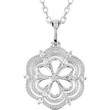 Sterling Silver .08 CTW Diamond 18" Necklace