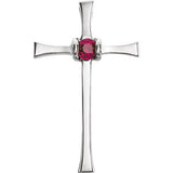 14K Yellow Ruby Cross Pendant