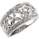 14K White 1-3 CTW Diamond Band