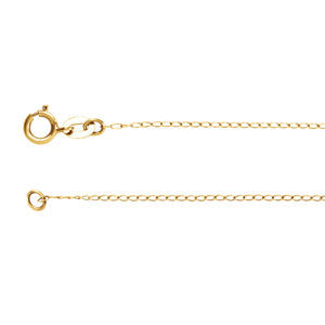 14K Yellow 1mm Solid Curb 16" Chain