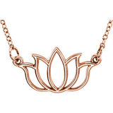 Sterling Silver Tiny Posh Lotus 16-18" Necklace