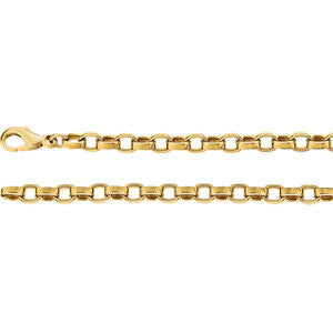 14K Yellow 4.75mm Flat Cable 18" Chain