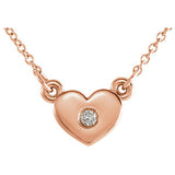 14K White .03 CTW Diamond Heart 16" Necklace