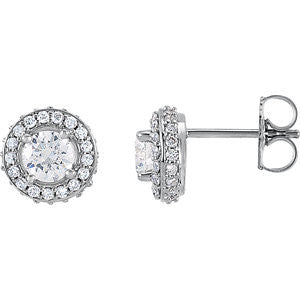 14K White 1 CTW Diamond Earrings