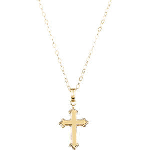 14K Yellow Youth Cross Necklace