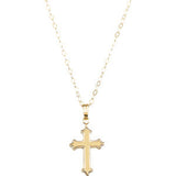 14K Yellow Youth Cross Necklace