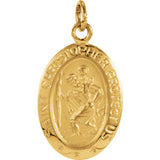 14K Yellow 25x18mm Oval St. Christopher Medal