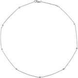 14K White 1-6 CTW Diamond 16" Station Necklace