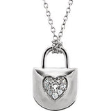 Diamond Heart Lock Necklace