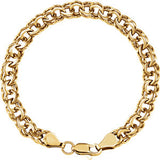 14K Yellow 7mm Solid Charm 7" Bracelet