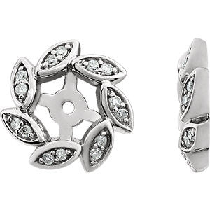 14K White 1-10 CTW Diamond Earring Jackets