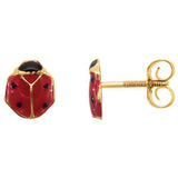 14K Yellow Ladybug Youth Earrings