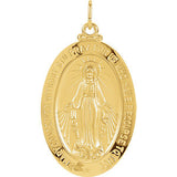 Sterling Silver 28.5x17.75mm Oval Miraculous Medal 24" Necklace