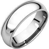 Platinum 7mm Milgrain Comfort Fit Band