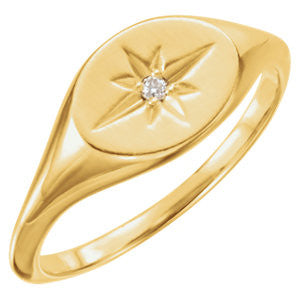 14K Yellow .02 CTW Diamond Ring