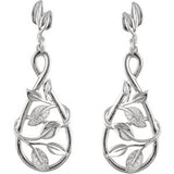 14K White 1-5 CTW Diamond Leaf Design Earrings