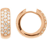 14K Yellow 7-8 CTW Diamond Hoop Earrings