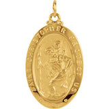 14K Yellow 25x18mm Oval St. Christopher Medal