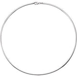 Sterling Silver 2.3mm Reversible Matte & Polished 16" Necklace