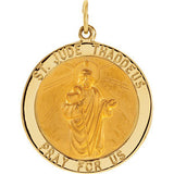 14K Yellow 14.5mm Round St. Jude Thaddeus Medal