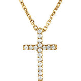 Platinum .085 CTW Diamond Cross 16" Necklace