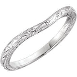 14K White Hand-Engraved Band Size 5