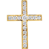 14K White 1-4 CTW Diamond Cross Pendant