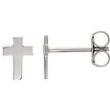 14K Yellow 7x5mm Cross Earrings