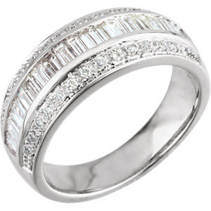 14K White 1 CTW Diamond Anniversary Band