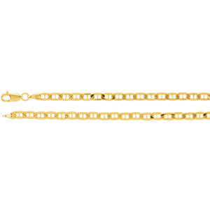 14K Yellow 3.5mm Solid Anchor 7" Chain