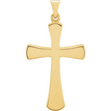 14K White 21x14mm Cross Pendant