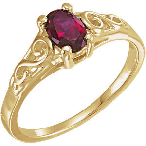 14K Yellow January Imitation Birthstone Ring