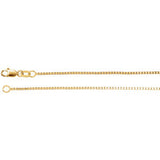 14K White 1mm Box 7" Chain