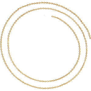 14K Rose 1.5mm Solid Cable 16" Chain