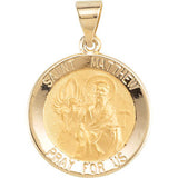 14K Yellow 14.75mm Round Hollow St. Matthew Medal