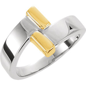 14K Two-Tone Bypass Ring